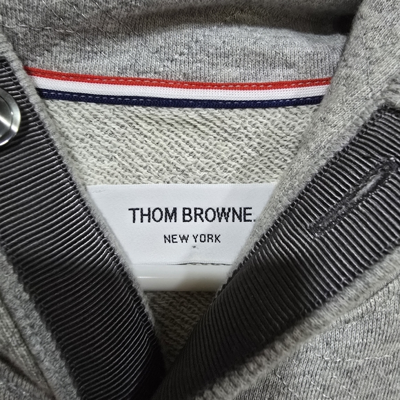 Thom Browne Gray Knit Hoodie - Picture 3 of 5